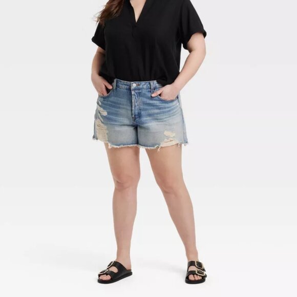 UNIVERSAL THREAD 90s baggy mid rise distressed denim shorts 22 NWT - Picture 6 of 6